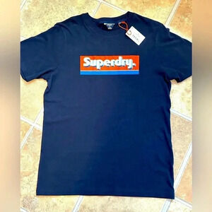 NWT Superdry men short sleeve t-shirt Large vintage trade tab nautical navy
